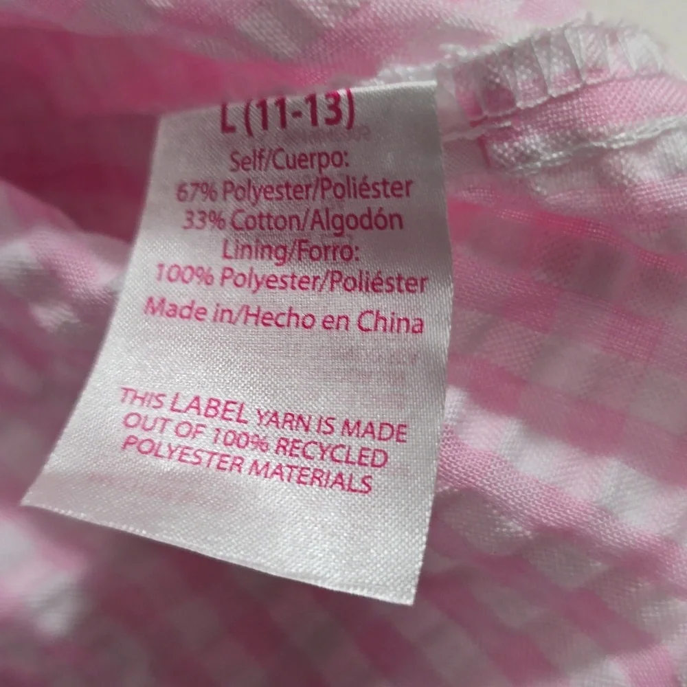 No Boundaries Pink Gingham Mini Dress Juniors L 11-13 Cottagecore - Picture 10 of 10